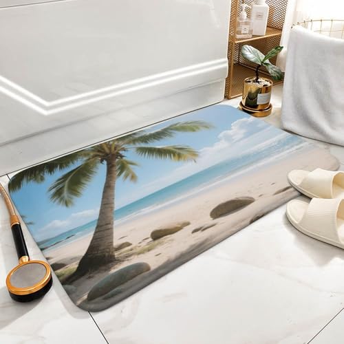 Alfombra de baño esponjosa suave absorbente coco suelo ducha 6