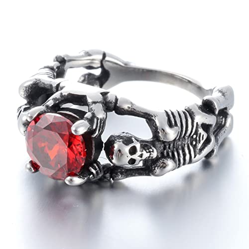 Image of Death Skull Ring for Men Stainless Steel Jewelry Biker Rings Scary Death Ring Skull for Gifts