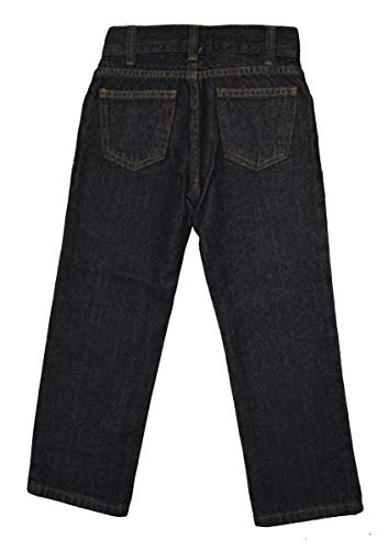 Faded Glory Boys' Straight Denim Blue Jeans (16H, Dark Wash)4