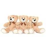 MorisMos 3 Packs Teddy Bear Stuffed Animals Plush - Cute Plush Toys in 3 Teddy Bears - 3 Pcs Little Bear Stuffed Animals - 13.5 Inches Height (Light Brown, 13.5 Inches)