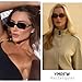 YMRFW Retro Rectangular Sunglasses for Women Narrow Trendy Small 90s Style Square Frame UV Protection Sun Glasses