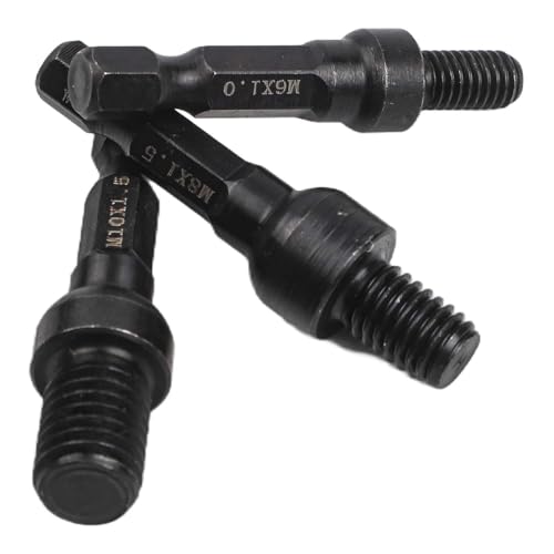 NINMORTH HOME-Mo - Juego de adaptadores de enchufe autorroscantes, tuercas de inserción o perno de suspensión, M6/M8/M10, vástago hexagonal de 1/4 pulgadas, 3 piezas, color negro