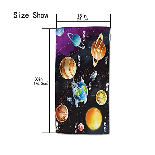 Hgod Designs Planet Universe Space Hand Towels Abstract Solar System Of Planets Soft Hand Towel For Bathroom Kitchen Yoga Gym Decorative Towels 15"X30" #TOP2