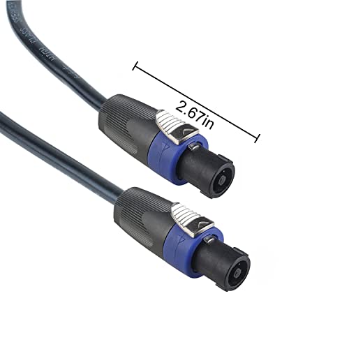 professional 30 feet 12 gauge speakon to speakon cables - 30ft 12awg speakon wires audio cords - 2 pack