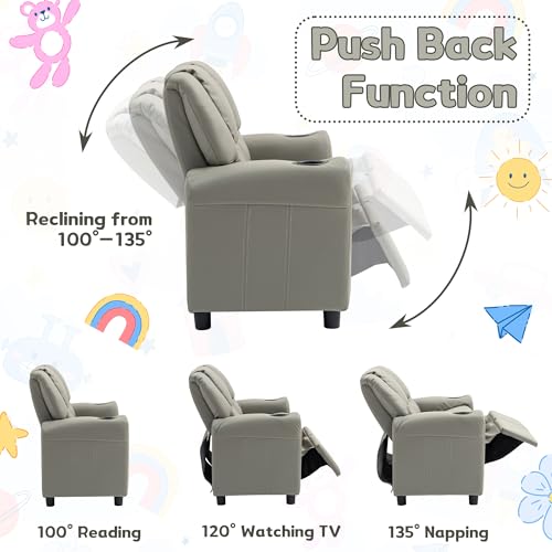image for AVAWING Double Toddler Recliner Chair, Kids Couch with Cup Holders, Fa
