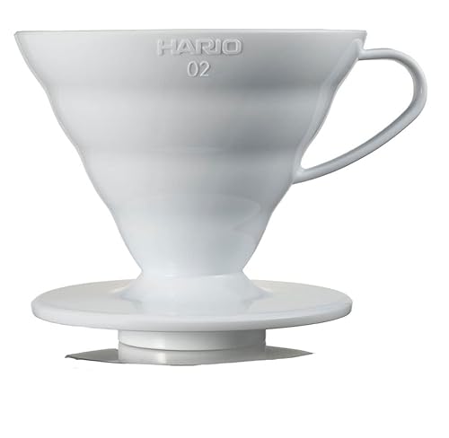 HARIO VDR-02-W V60 Transparent Dripper 02 White, For 1-4 Cups, Coffee, Hand Drip, Made in Japan