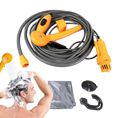 Ducha portátil para Exteriores,Cabezal de Ducha para Exteriores, Cabezal de Ducha para Acampar Plug and, Ducha móvil de 12V para Limpieza, Lavado de Coches, Cabezal de Ducha conmutable,