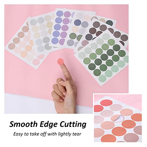 600 adesivi colorati a pois pastello, Morandi Dot