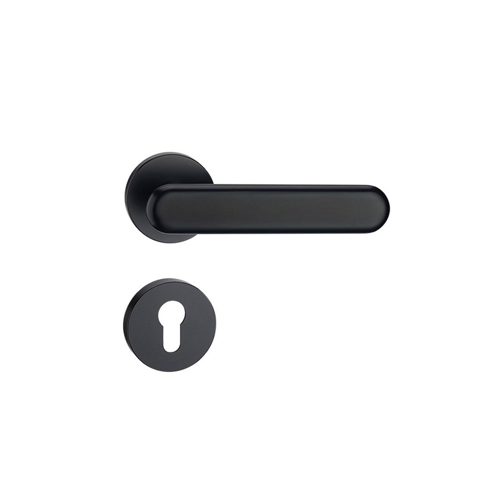 NYRXRYTCA Black zinc Alloy Split Lock Simple Magnetic Silent Indoor Door Apartment Bedroom Door Handle Lock(D31 S974 matte black)