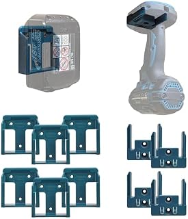 Storage Bundle Compatible with Makita 18v LXT | incl. 6x Blue Battery Mounts + 4x Tool Holders | Wall & Bench Storage for Workshop, Garage, or Van | Heavy-Duty ABS | Made in the UK