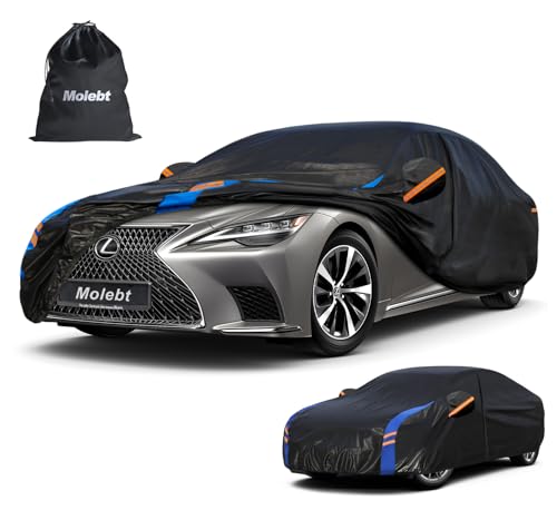 Image of Custom Fit Car Cover for Lexus LS400 LS430 LS460 LS500 LS600, Upgraded Waterproof All Weather Outdoor Auto Cover with Driver Door Zipper & Mirror Pockets, UV /Snow /Dust Protection