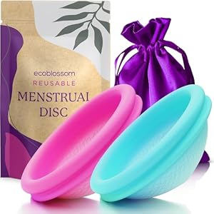 Ecoblossom Reusable Leak-Proof Menstrual Discs – Medical-Grade Silicone, Sustainable, Eco-Friendly Leak-Free Period Protection for Up to 12 Hours. Pack of 2 Small Menstrual Discs, 42mL Capacity