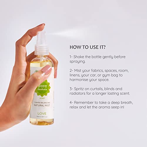 Aromafume Heart Chakra Natural Mist 100ml/3.3 fl oz | Anahata | Aromatherapy Spray for Chakra Balance | Rose & Bergamot Extracts | Essential Oil Spray for Meditation, Yoga, Reiki - Image 4