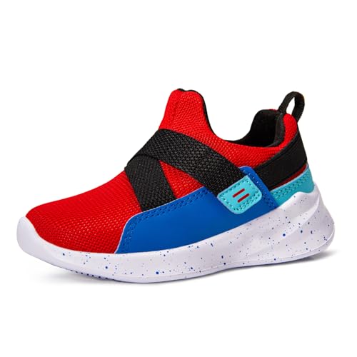 SKYWHEEL Toddler Tennis Shoes Boys Girls Barefoot Slip On Shoes Kids Lightweight Breathable Sports Sneakers for Walking Running
