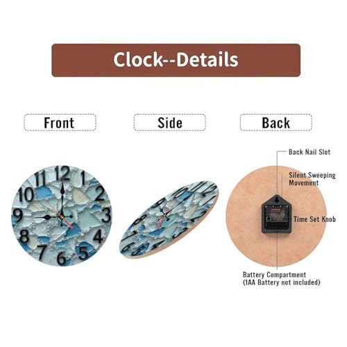 Reloj de pared redondo madera 10 pulgadas analógico miniatura 6