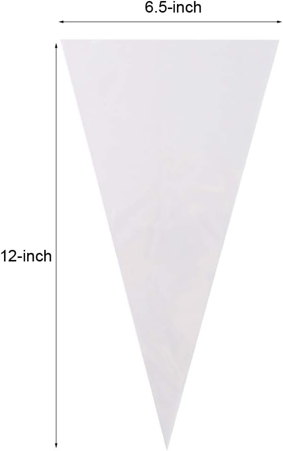HAZOULEN 200-Piece Clear Cello Treat Bags Popcorn Candy Bags with Twist Ties, 12" x 6.5" image 3