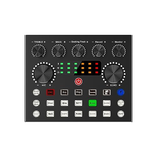 Mesa de Mezclas, Tarjeta de sonido BM800 V8S Juego profesional Micrófono de condensador de estudio BM800 Mic for grabación de podcasts y transmisión en(Bianco)