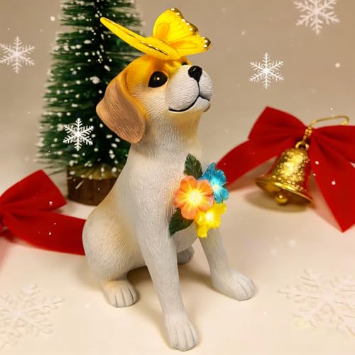 Solar-Hunde-Gartenstatuen, Dekoration, Outdoor-Feenhunde-Figuren, Zubehör, Dekorationen mit LED-Lichtern, Zuhause, Terrasse, Balkon, Hof, Rasen, Ornamente, einzigartige Thanksgiving-Geschenke für