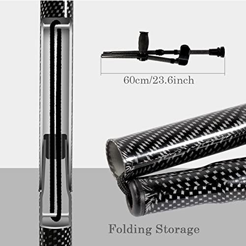 Muletas de antebrazo Plegables de Aluminio para Adultos (x2 Unidades), muletas ergonómicas de Altura Ajustable para Caminar, con amortiguadores y Bolsa de Almacenamiento (Negro)