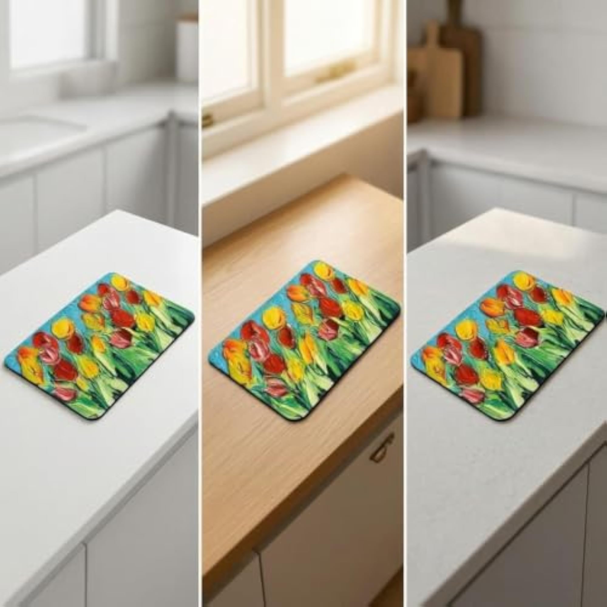 Floral Diatomaceous Earth Dish Drying Mat 30*50cm