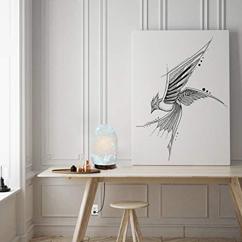 Himalayan Rock Salt Lamp, White Hand-Mined Himalayan Salt With Wood Base, In-Line On/Off Rocker Switch, Bulb Included,89827 #TOP7