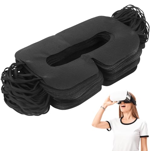 100 Stück VR Maske, Sanitär VR Maske, VR Eye Mask für Oculus, VR Augenmaske, VR Maske Schweiss, VR Face Cover für VR (Schwarz)