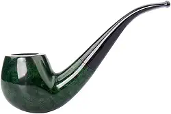 MUXIANG Cachimbo De Tabaco Artesanal Bent Apple Com Filtro 9 Mm Aa0008S-3 (Verde)