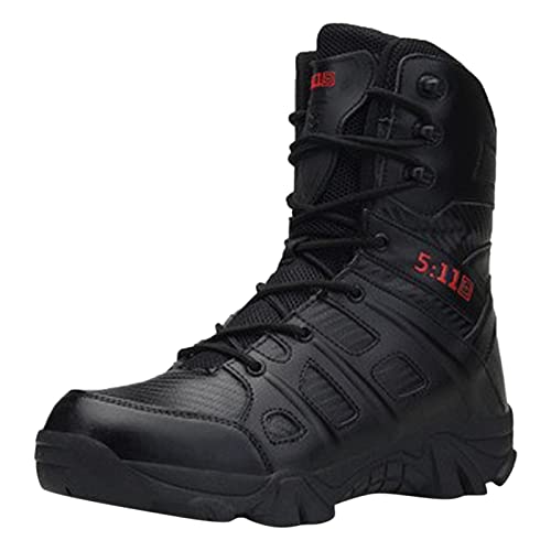 Botines para hombre impermeables, botas de moto para hombre, de piel sintética, botas de desierto, para exteriores, cálidas, de trekking, de caña alta, con cordones, antideslizantes, botas de invierno