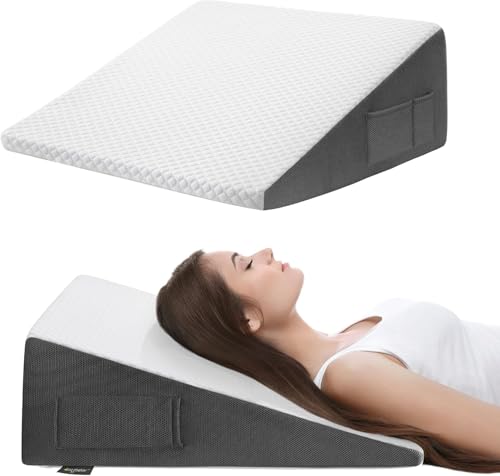 三角クッション 三角枕 背もたれ クッション 高反発メモリーフォーム 背もたれクッション 低反発+高反発 2層構造 足上げ 読書用 お年寄り老人用のサムネイル