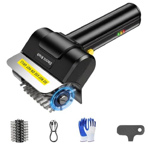 Electric Grill Brush Cordless Rechargeable BBQ Cleaning Brush Wire Barbecue Cleaner Grill Cleaning Brush for BBQ Grates Powerful Cleaning Tool for Outdoor Grill