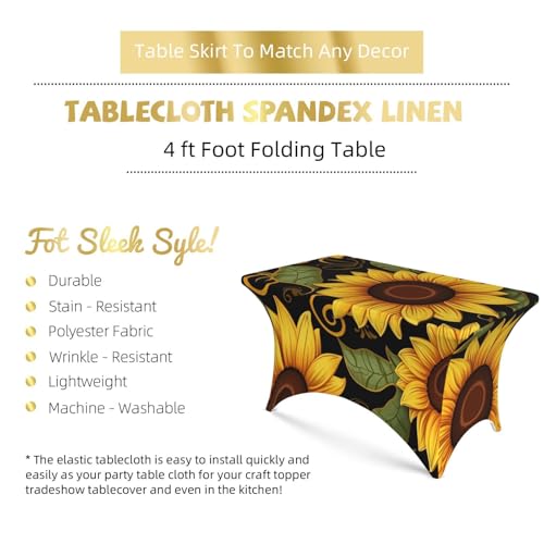 Nappe de table rectangulaire imperméable élasthanne housse table stretch 1,2m buffet - 4