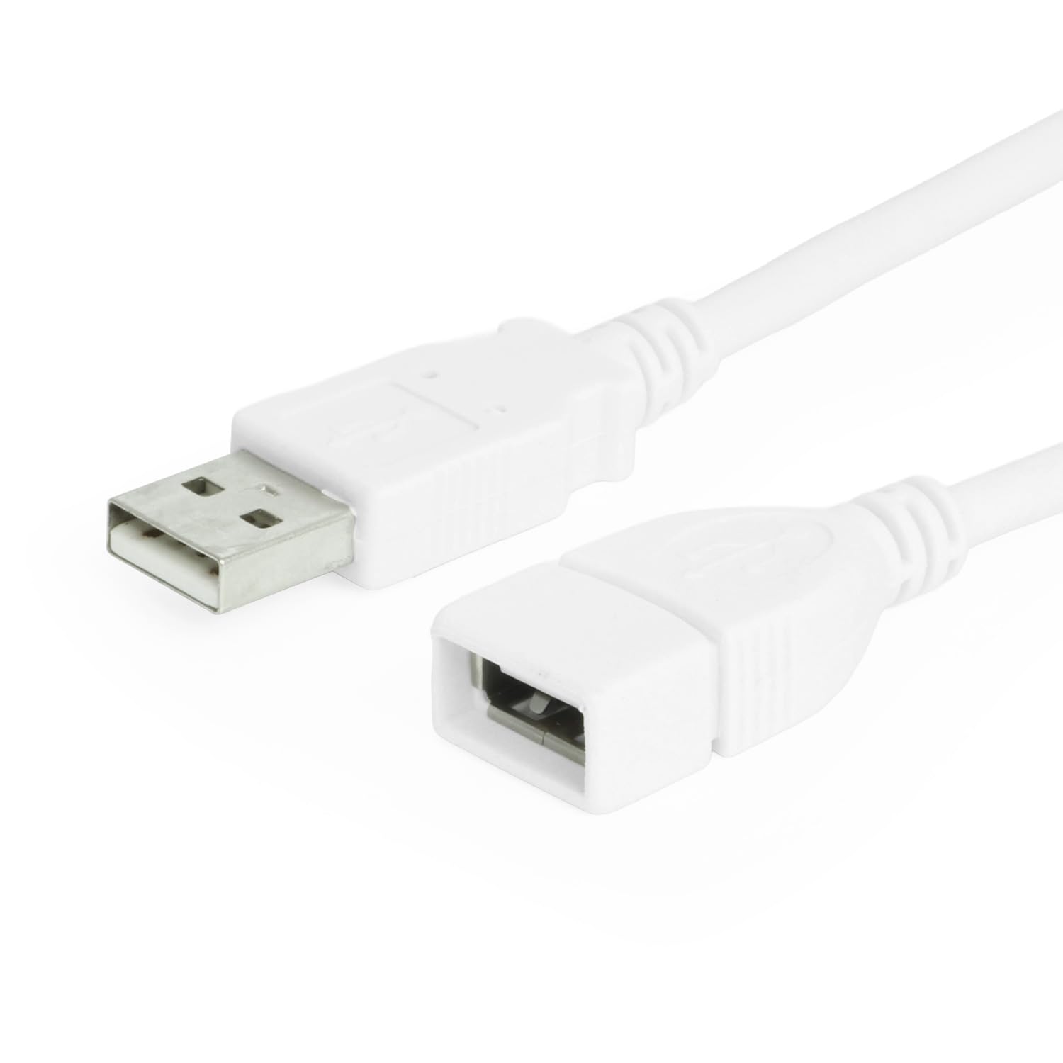CABLEMAX USB 2.0 Extension Cable - 6ft - White - Type-A Male to A Female - Easily Extend USB Ports for Hard-to-Reach Desktops, Printers, and More