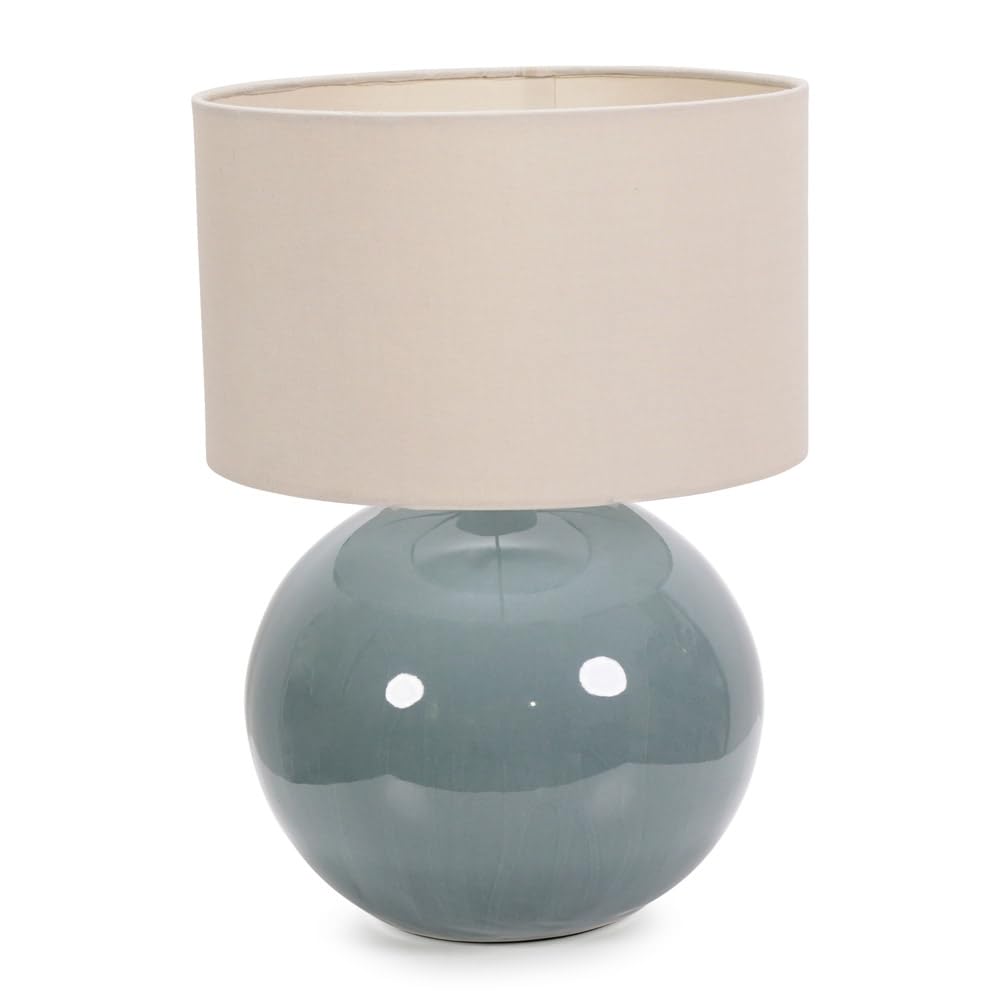 Valuelights Natural | Eucalyptus Ceramic Table Lamp With Cream Fabric Drum Lampshade Living Room Bedside Light | Table Lamps, Home Décor & Improvement Essential