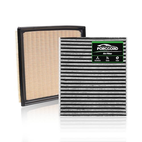 Image of Cabin & Engine Air Filter Fit for 2022-2026 Toyota Tundra 3.5L, 2023-2026 Sequoia 3.5L Activated Carbon Cabin Filter Replacement 17801F4010 87139-50110 Accessories