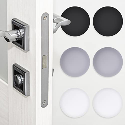 6Pcs Door Stoppers Wall Protector Door Handle Bumper Door Knob Bumper Cover Door Stopper Self-Adhesive Silencer For Cabinet Furniture Home Office Glass Table Door Protectors #TOP8