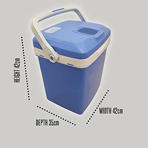 Crystals 24L Electric Cool Box Cooler for Drinks Food Ice, Hot & Cold Coolbox for Travel Camping Picnic Caravan Festivals, 12V DC & 240V AC Adapter - Image 2