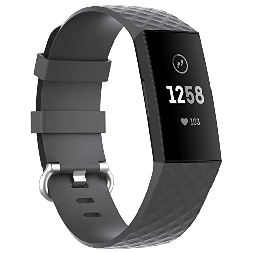 Ainiv Correa Compatible con Fitbit Charge 3 / Fitbit Charge 4, Pulsera de Correa Fitbit Charge 4 3, Ajustable Suaves Pulsera Deportiva de Repuesto para Mujeres(Grande)