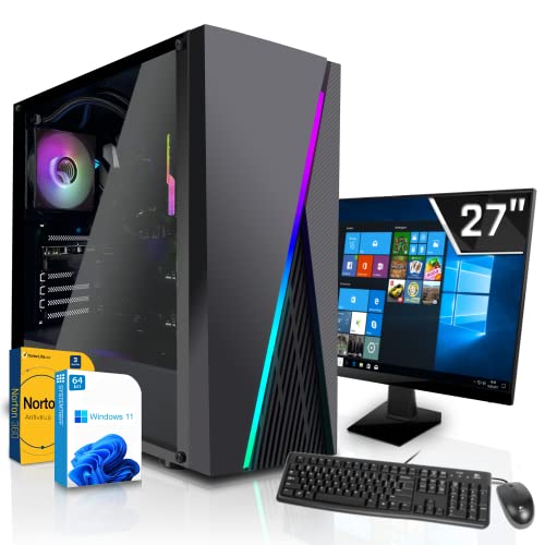 Gaming Komplett PC Set|Intel Core i5-10400 - 6x2.9GHz|Marken Board|27 Zoll Monitor|Nvidia GeForce RTX 3060 12GB GDDR6|512GB M.2|Windows 10 Pro|WLAN|3 Jahre Garantie