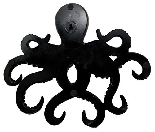 Ebros Gift The Call Of Cthulhu Deep Sea Kraken Octopus Monster Wall Mount Key Holder Tentacle Hooks Sculpture Plaque Figurine 11.25" H #TOP4