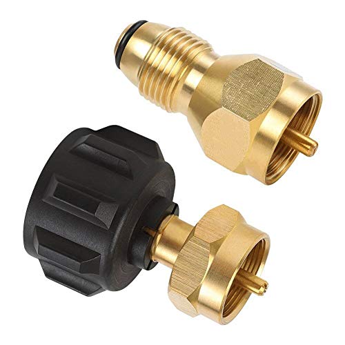 X Home 1lb Propane Tank Refill Adapter Set Fit QCC1 and POL LP Gas Tank .Solid Brass adapter with Safety Protection