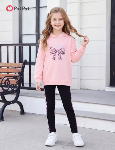 Image of PATPAT Girls 2 Piece Outfits Long Sleeve Hoodie and Leggings Clothing Set Outfits for Girls 4-12Y Fall /Winter Outfits