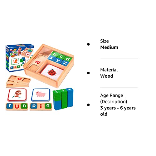 Hapyland Well-Organized Cvc Word Games With Wooden Box - Sight Words Flash Cards Kindergarten - Kindergarten Learning Activities - Montessori Toys For 3 4 5 6 Year Old - Spelling Games For Kids #TOP6