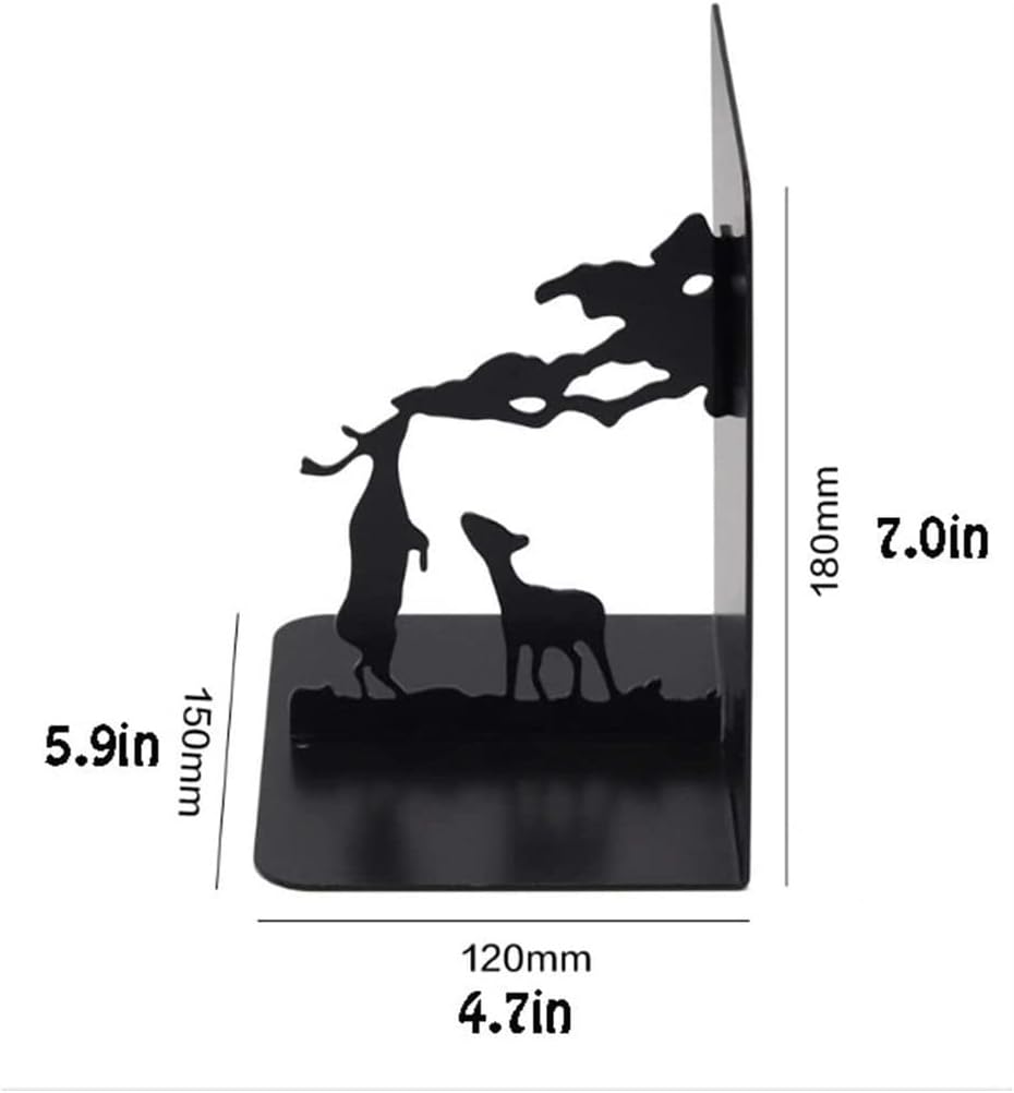 Book End Book Ends to Hold Books Heavy Duty,Hidden Metal Bookends for Shelves Desk Or Countertop Book Stoppers (Color : B, Size : 7 * 5.9 * 4.7in)