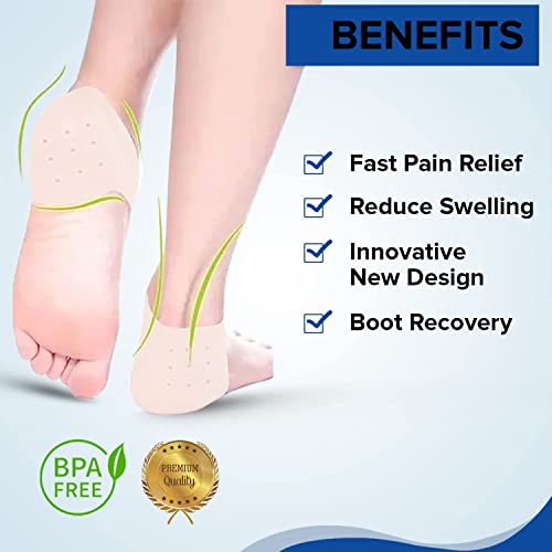 SNISHET Silicone Heel Protectors, Gel Heel Cups for Heel Pain, Breathable Heel Cushions for Back of Heel, Plantar Fasciitis Relief for Men and... - Image 5