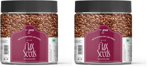 Image of Jivo Flax Seeds | Raw Alsi Seeds for Smoothies, Hair Growth, Baking & More | Rich in Omega-3, Fiber, Protein & Essential Nutrients | 100% Natural, Vegan, Gluten-Free for Optimal Health - 400g