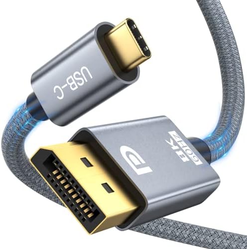 OHBUYAGN USB C to DisplayPort Cable [8K@60Hz, 4K@144Hz/120Hz, 2K@240Hz], Thunderbolt 4 to DisplayPort Cable DP1.4 Support eARC HDR Compatible for MacBook Pro/Air, iPad Pro, Dell XPS 15 1M