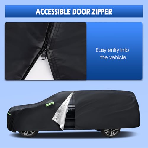 Image of Waterproof Car Cover Custom Fit for Chevy Suburban 1973-2026, Migaven Full Exterior Cover Sun Rain Protection with Door Zipper and Cotton Lining