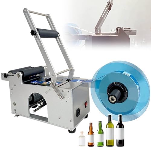 Etichettatrice semiautomatica per bottiglie rotonde alta efficienza ideale per di varie dimensioni migliora il processo di imballaggio