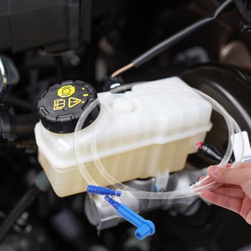 Image of UKCOCO 4.1Ft Brake Bleed Hose Kit with Valve for One-Person Brake Fluid Replacement and Automotive Bleeder Tool