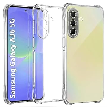 USTIYA Capa para Samsung Galaxy A36 5G Capa de Uso Resistente, Bumper de Absorção de Choques em TPU Transparente, Protector da Câmera, com Espessamento nas Quatro Pontas da Carcasa